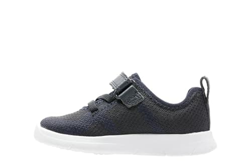 Image of CLARKS Boys Ath Flux T Sneaker, Navy, 3 UK Wide