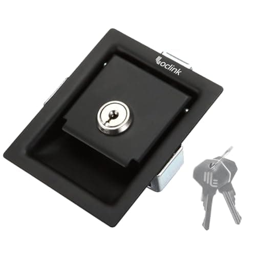Image of Loclink Black Truck Tool Box Latch Replacement Non-Locking, Flush Mount Paddle Lock Samll Size, Pull Handle Lock for Outdoor Trailer Pickup RV Storage Organizer Electrical Cabinet