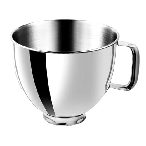 Image of Zjyufy Stainless Steel Mixer Bowl Compatible with Kitchen Aid 4.5-5 Quart Tilt- Head Stand Mixer, Stainless Steel Bowl with Handle Mixing Replacement Accessories Dishwasher Safe