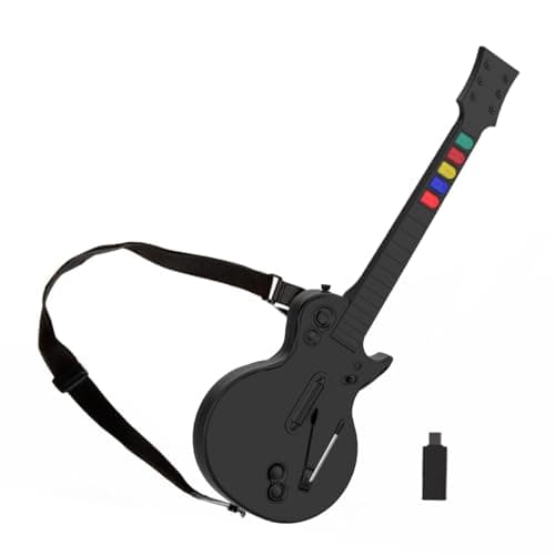 Image of Guitar Hero Controller for PC & PS3 - Wireless Gitarre for Guitar Hero 3/4/5 & Rock Band 1/2 Games - Gitarre with Gitarrengurt (Ten Keys/Black)
