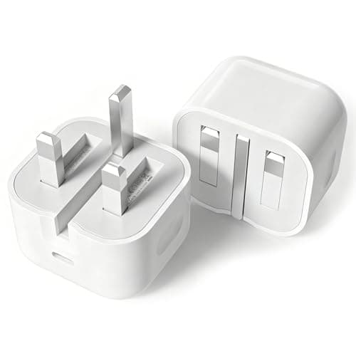 Image of 20W USB-C Power Adapter Plug Apple i Phone 17 16 15 14 Charger Plugs USBC Charging Plug UK Fast Charge for i Phone 17 Pro Max 16e 16 Plus Pro Max 13 12 11 iPad 5th-10th A16,Fold Type C Port Head