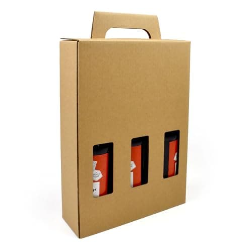 Image of Evergreen Goods 330ml Beer Bottle Carrier | Holds 3 Bottles or Cans - 3 Display Windows | Durable Cardboard for Beer, Ale, Cider | Ideal for Home Brew, Gifts, Parties, and Occasions (1 Box)