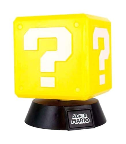 Image of Paladone Super Mario Bros. Question Block Collectible Figure Light, Officially Licensed Nintendo Merchandise