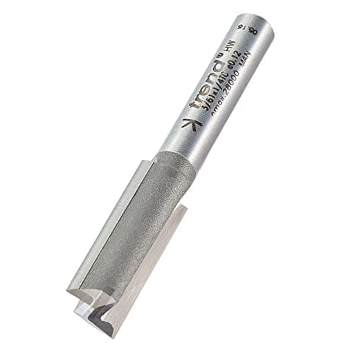 Image of Trend Professional Straight Two Flute Router Cutter, 1/4 Inch Shank, 10mm Cut Diameter, 25mm Cut Length, Tungsten Carbide Tipped, 3/61X1/4TC
