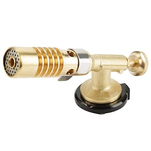 Image of TOPINCN Flame Gun, Blow Torch Brass Professional Culinary Blowtorch Lighter Manual Portable Kitchen Cooking Gas Butane Welding for BBQ Desserts Cooking Baking