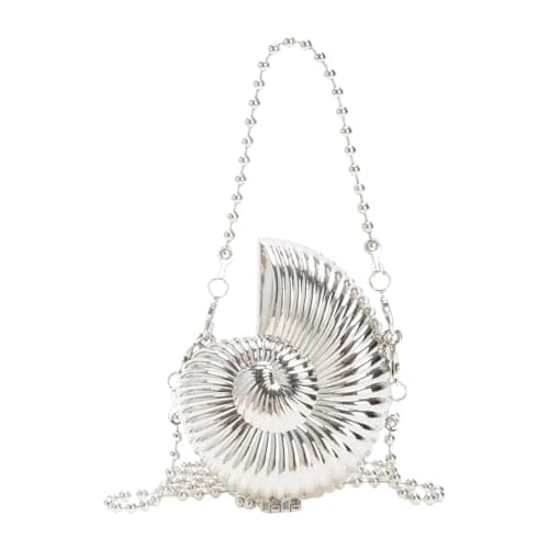 Image of Generisch Mini Alloy Shell Shoulder Bag Fashion Shoulder Bag Makeup Bag Stylish Clutch Bag for Women, silver, Einheitsgröße, Rucksack Backpacks