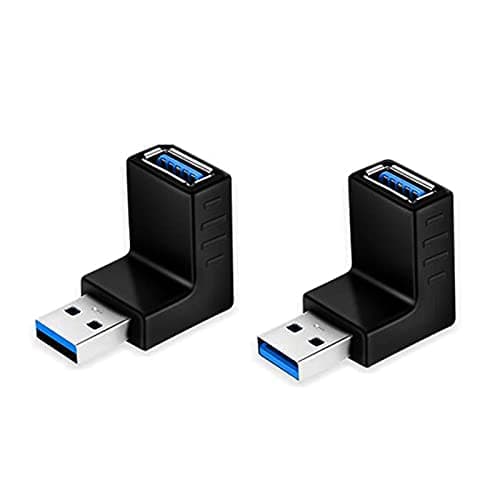 Image of EasyULT USB 3.0 Adapter Combo, USB 90 Degree Adapter, Up & Down Angled USB Adapter, USB 3.0 A Male to A Female Combo 90 Degree Angle Coupler Connector(Pack of 2)