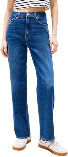 Image of Tommy Jeans Women's Layla Slim High Waist Jeans, Blue (Denim Dark), 32W/33L