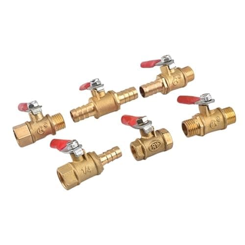 Image of Brass Ball Valve Shut-Off Valves, Two Way Brass Pneumatic Ball, Multiple Sizes(8mm,Female to MALE-3/8)