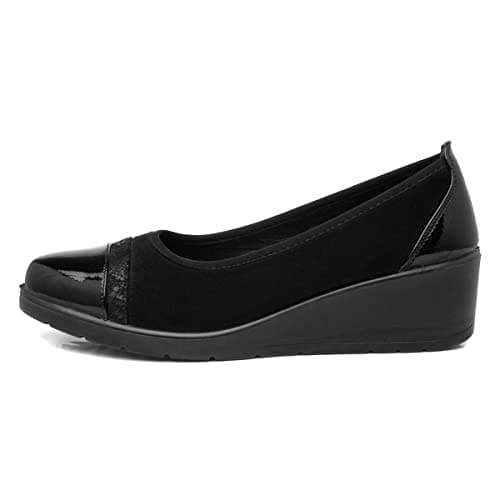 Image of SOFT-LITES. Softlites Diana Womens Black Wedge Shoe - Size 7 UK - Black