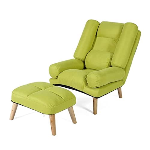 Image of Modern Green Recliner Chair with Adjustable Armrests Ergonomic Armchair for Living Room Office Dorm Bedroom - Lazy Susan Feature & Footrest for Seniors