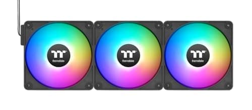 Image of Thermaltake CT140 EX Reverse ARGB 3 Pack 140mm PC Cooling Fan for Desktop, 94.95 CFM, 1800 RPM, 32.8 dBA, 9W, 12V, Plastic Metal, 14cm x 14cm x 14cm