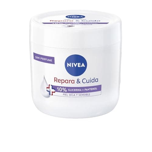 Image of NIVEA Repara & Care Moisturising Cream for Body, Face and Hands (1 x 400 ml), 72h Moisturising Cream with Glycerine and Panthenol, for Dry and Sensitive Skin, Fragrance-Free