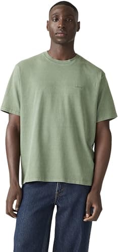 Image of Levi's Men's T-Shirt Red Tab Vintage with Logo, Relaxed Fit, Green (Garment Dye Laurel W), M