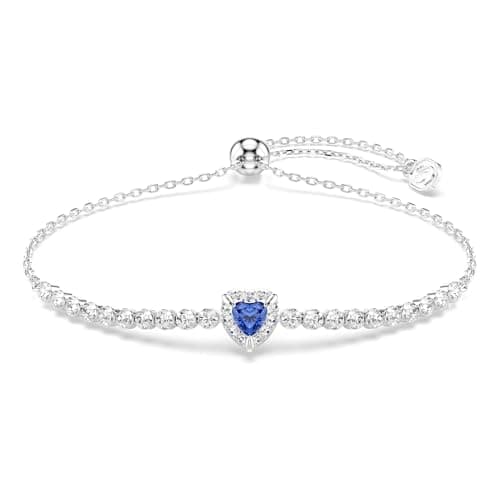 Image of Swarovski One Bracelet, Mixed Cuts, Heart, Blue, Rhodium Plated