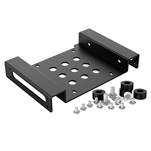 Image of ORICO Aluminum 5.25 inch to 2.5 or 3.5 Inch Internal Hard Disk Drive Mounting Kit with Screws and SHOCK Absorption Rubber Washer- Black