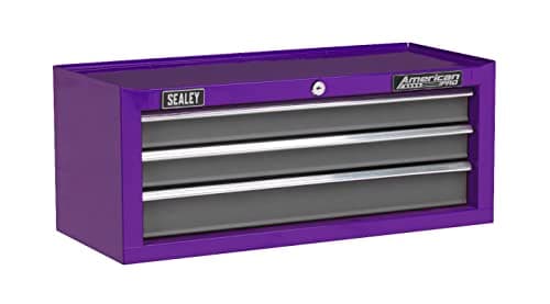 Image of Sealey American PRO® 3 Drawer Mid-Box Tool Chest with Ball-Bearing Slides - Purple/Grey - AP22309BBCP