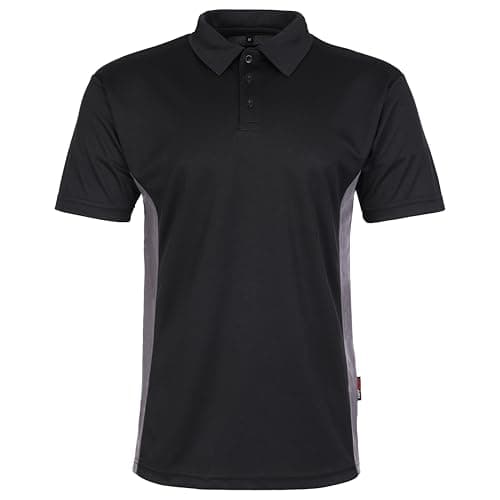Image of TuffStuff Elite Polo Shirt for Work - Size Large, Black - 100% Polyester - Easy Care - Lightweight, Breathable & Moisture-Wicking with Contrast Panels - Versatile Work Wear