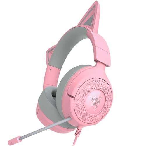Image of Razer Kraken Kitty V3 X Wired Gaming Headset, Kitty Ears, HyperClear Cardioid Mic, 40 mm Drivers, 7.1 Surround Sound, Comfy Ear Cushions, Cross-Platform via 3.5mm PC, PS5, Xbox, Switch 2 - Quartz