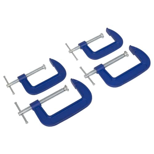 Image of Sealey AK6003SET 75mm & 100mm - G-Clamp Set 4pc