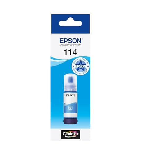 Image of Epson EcoTank 114 Cyan Genuine Ink Bottle, 70ml