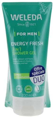 Image of Weleda For Men Energy Fresh 3 in 1 Shower Gel 200ml-2 Pack
