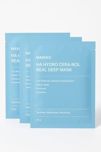 Image of Korean Skincare Face Masks Hydro Cera-Nol Real Deep Hydrogel –Deep Moisturizing Ceramide & Hyaluronic Acid Mask for Calm, Hydrated, Radiant Glass Skin - Pack of 3