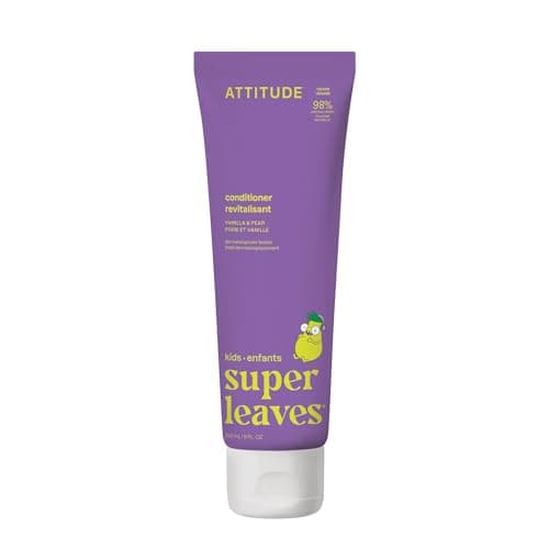 Image of ATTITUDE Hair Conditioner for Kids, Dermatologically Tested Products, Plant- and Mineral-Based Detangler, Vegan, Vanilla & Pear, 240 mL