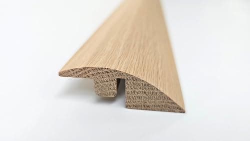 Image of Project DIY® Solid Oak Ramp Reducer Threshold Profile - Wood Flooring Transition Strip for Laminate, Vinyl, Carpet and Hardwood Floors - Durable Door Bar - 90CM Length (Unfinished, No Oil Finish)