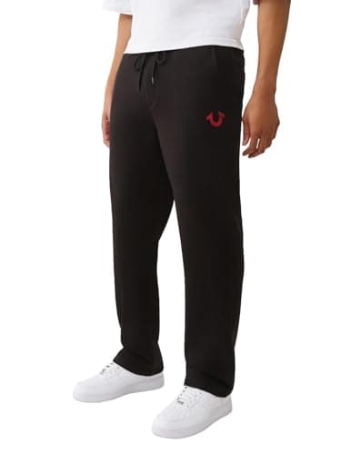 Image of True Religion Men's Horseshoe Embroidered Straight Pant, Black, XXXL