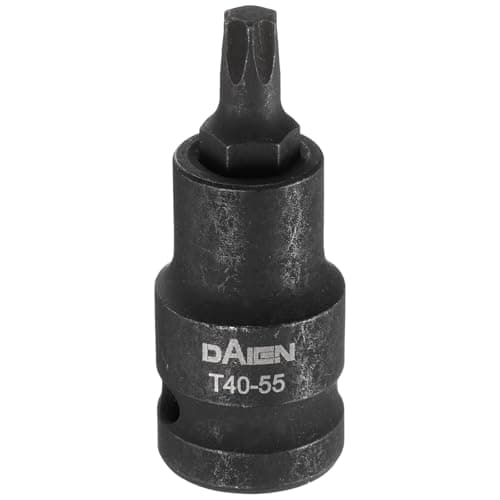 Image of sourcing map T40 Torx Bit Socket 55mm/2.17" Length 1/2" Square Drive Star 6 Point Extension Impact Bit Power Nut Driver Set S2 Steel Socket Ratchet Wrench Bits, Black