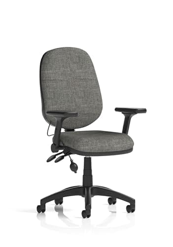 Image of Dynamic Eclipse Plus II Lever Task Operator Chair With Pump Lumbar With Height Adjustable And Folding Arms Charcoal