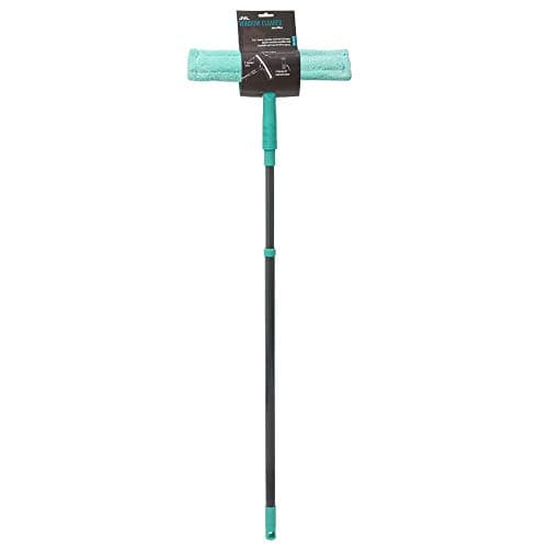 Image of JVL 20-042TQ Super-Absorbent Window Cleaner with Extendable Pole, Turquoise/Grey