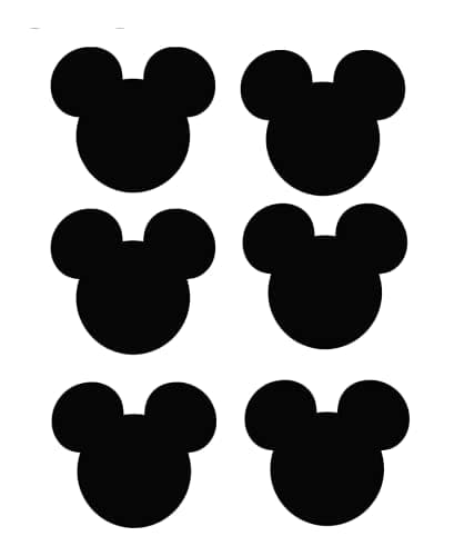 Image of Pack of 12 Mouse face Vinyl Mickey Stickers for Tablets/Laptops/Cars/Wine Glass/Weddings (Black, 4cm x 3.5cm)