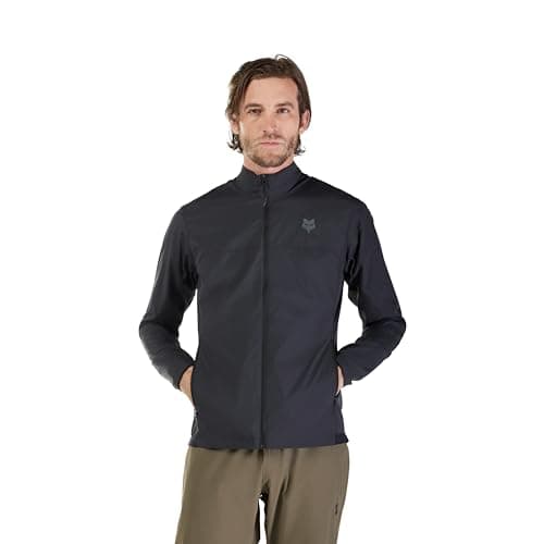 Image of Giro Fox Racing Ranger Wind Jacket - Lightweight, Packable, Windproof, Elastic Hem, Zippered Pockets for Versatile Trail Riding, Color: Black, Size: L