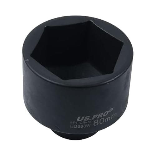 Image of US PRO Tools 1" dr 80mm Impact Hub Nut Socket 6 Point 100mm Long Scania HGV 7625