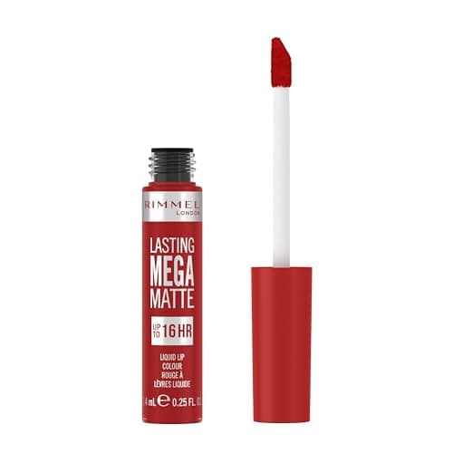 Image of Rimmel London Lasting Mega Matte Liquid Lipstick, Long-Lasting, Hydrating, Vegan Formula - 500 - Fire Starter, 7.4ml