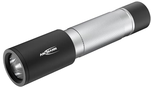 Image of ANSMANN Daily USE LED Torch 300B Including C Batteries - Ideal for Use in The Home Garage Car Workshop or Camping - Light Handy & Robust 315 Lumen, Silver