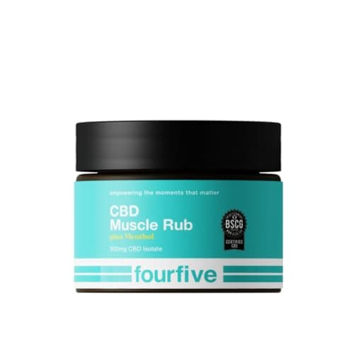 Image of fourfive CBD Muscle Rub 300mg (High Strength) with Cooling Menthol & Vitamin E for Muscle Relief, Natural & Vegan Friendly - 45ml