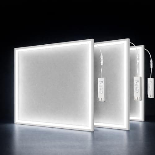 Image of Kanlux 600x600 LED Panel Light 40W Super Bright 3800lm Cold White 6000K Slim LED Ceiling Panel Recessed Office Light Edge-Lit Square Aluminium Frame Commercial Lighting (3)
