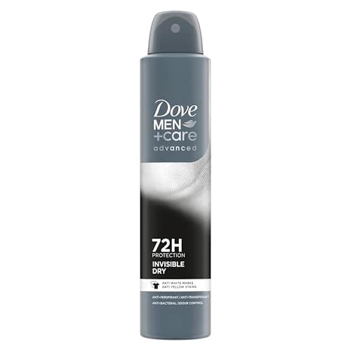 Image of Dove Men+Care Advanced Invisible Dry Anti-Perspirant Aerosol Deodorant Spray with Triple Action technology & ¼ moisturising cream for 72 hour sweat and odour protection 200 ml