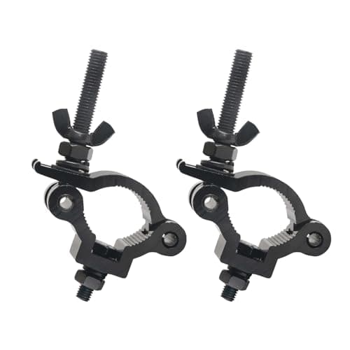 Image of 2Pack Stage Lighting Clamps for Truss Clamp for Lights, 38-42mm Dj Light Clamps for Lighting Truss, Load 80kg Half Coupler g Hook for Disco Lights Brackets