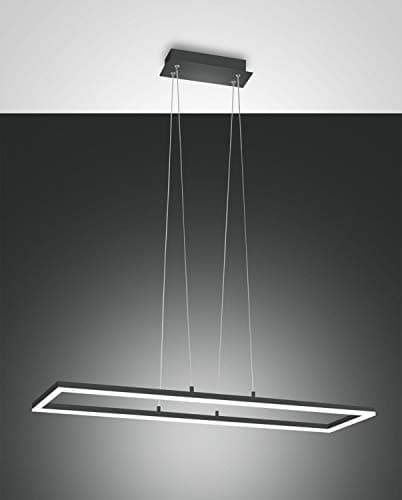 Image of Fabas Luce Bard LED Integrated Pendant Ceiling Light Light Anthracite Glass