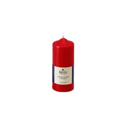 Image of Price's Candles - 6" Red Pillar Candles - Smokeless Burn - Unscented - Slow Burning - Non-Drip - Multi-Purpose