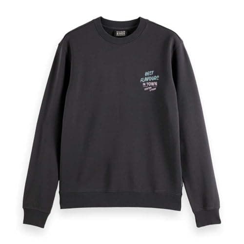 Image of Scotch & Soda Men's Regular fit Front and Back Artwork Sweatshirt, Washed Black, M