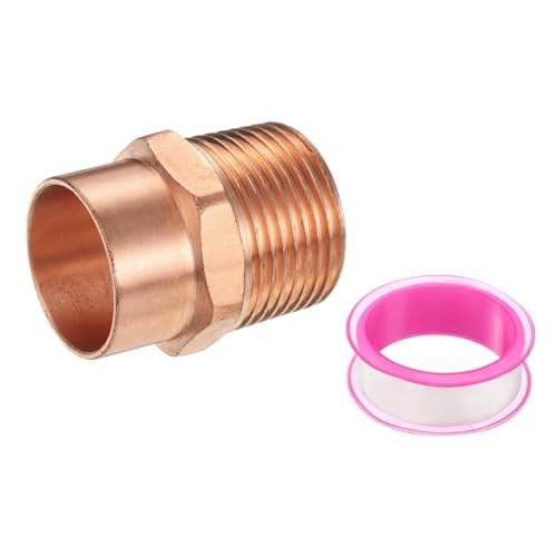 Image of PATIKIL 22mm ID x 3/4" G Male Adapter Fitting, with C x m Connection Copper Pipe Adapter Fittings Threaded Tubing Connectors for HVAC Residential Commercial