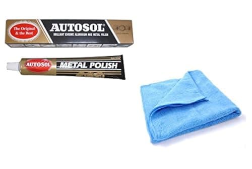Image of 1 x 75ml Tube Solvol Autosol And Microfibre Cloth Chrome Ali & Metal Polish