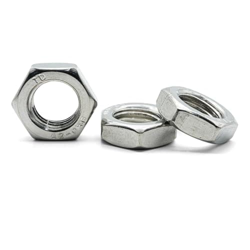 Image of Hippo Hardware (1/2" - 20 TPI) UNF Fine Thread Thin Nuts Hexagon Half Hex Lock Nut A2 Stainless Steel (Pack of 5)