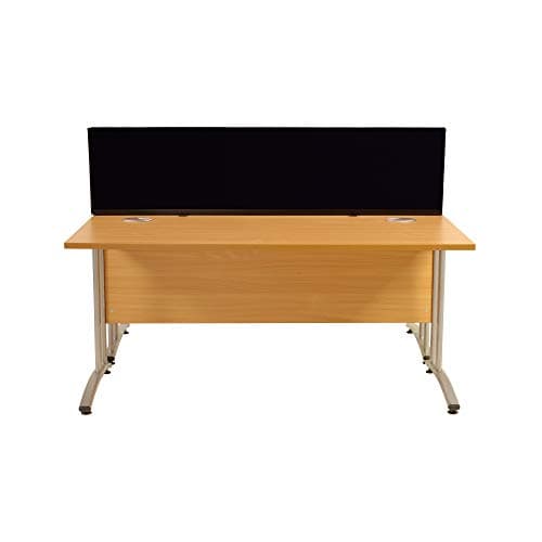Image of Panelwarehouse Straight Desk Divider Partition Screens Desktop - 5 Widths & 11 Double Sided Pinnable Fabric Colours (Black, 1200mm x 400mm)