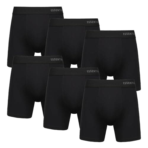 Image of The Essentials Wardrobe 6PK Mens TEW Premium Boxer - Bamboo - Black - Small